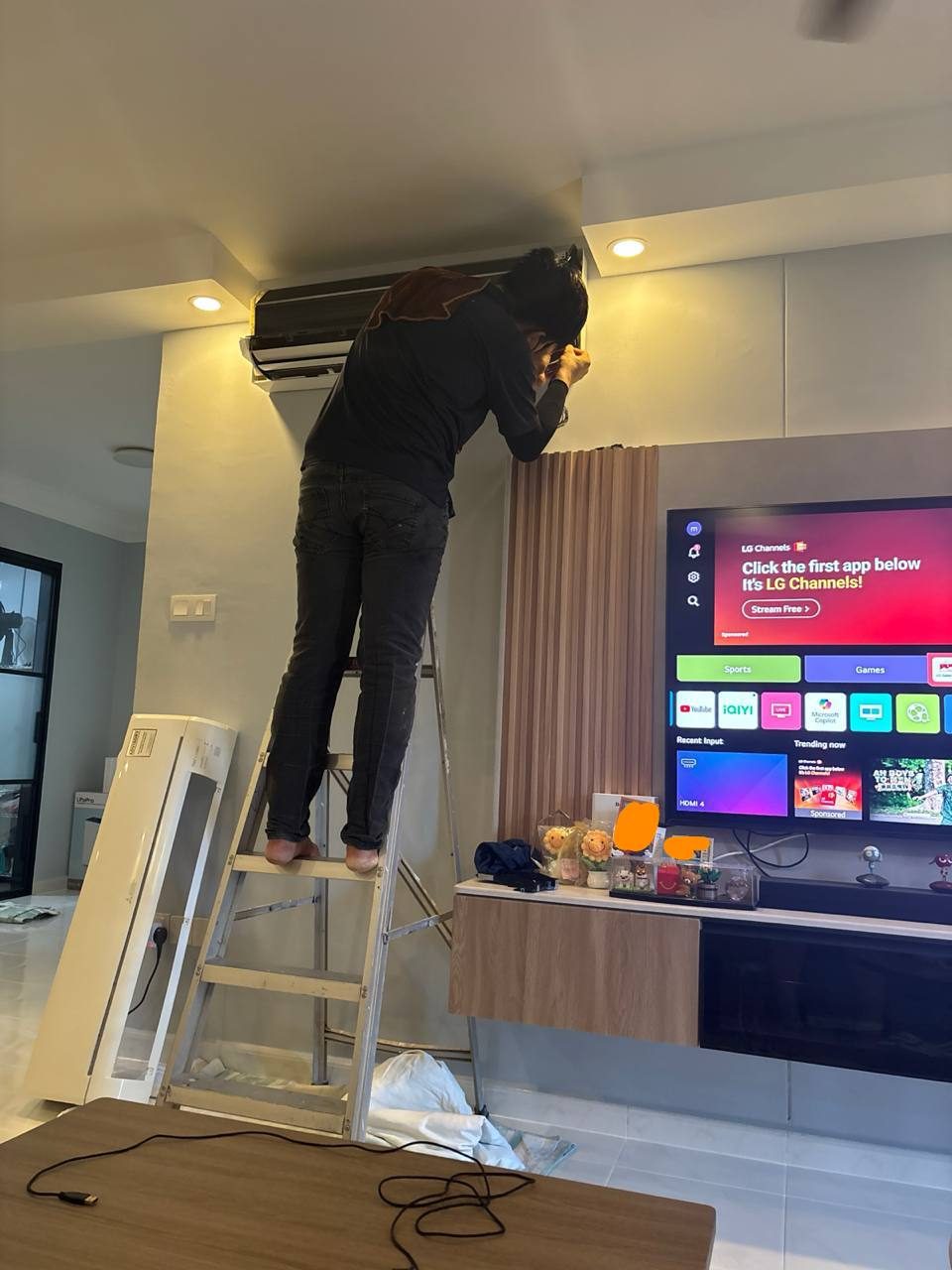 A completed aircon installation